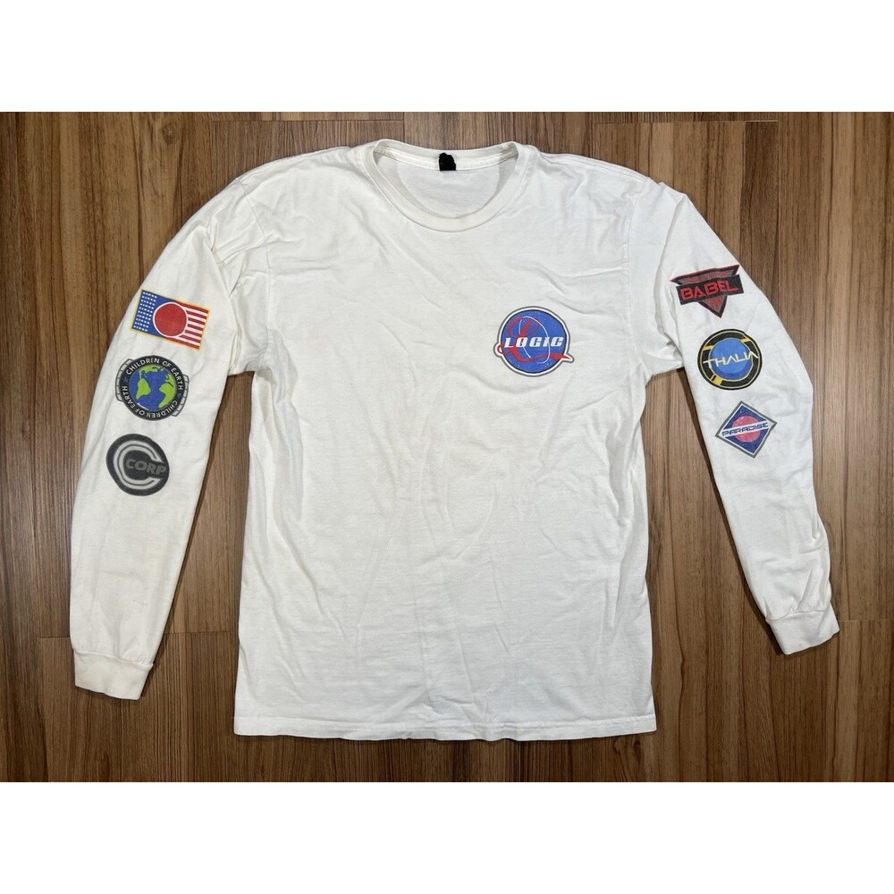Logic Space Patch NASA Inspired Long Sleeve Shirt Rapper Hip Hop Size Medium